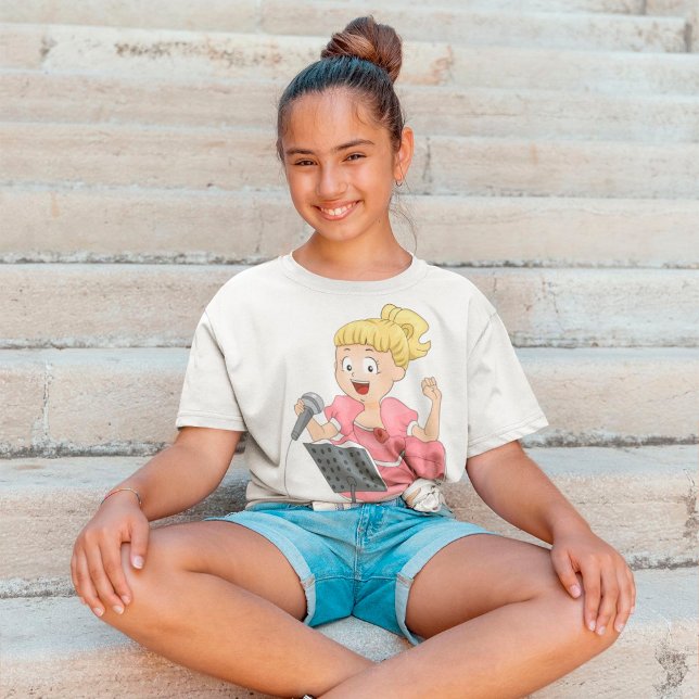 Flicka som sjunger t shirt (Skapare uppladdad)