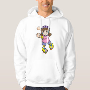 Flicka som Skater med Skates & Helmet Hoodie