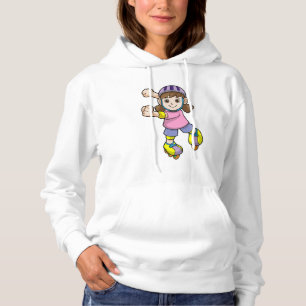 Flicka som Skater med Skates & Helmet T Shirt