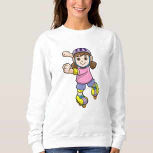 Flicka som Skater med Skates & Helmet T Shirt