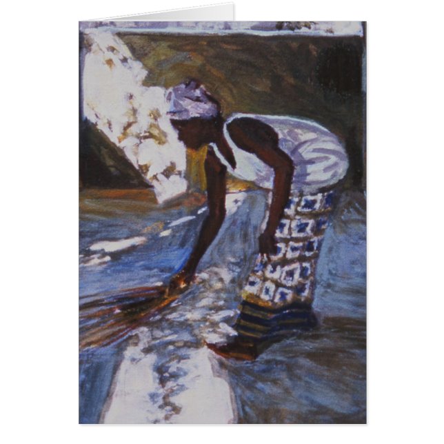 Flicka som sopar I 2002 Hälsningskort (Framsidan)