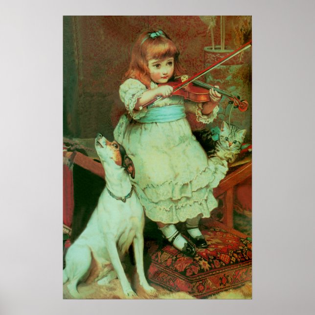 Flicka som spelar fiol poster (Framsidan)