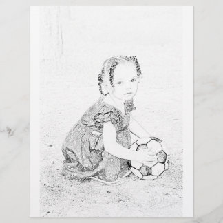 Flicka som spelar fotboll färgsida