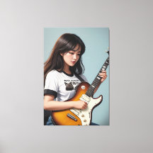 Flicka som spelar gitarr