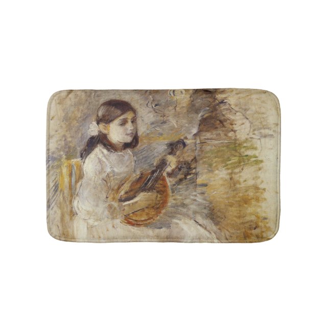 Flicka som spelar mandolin (av Berthe Morisot) Badrumsmatta (Framsidan)