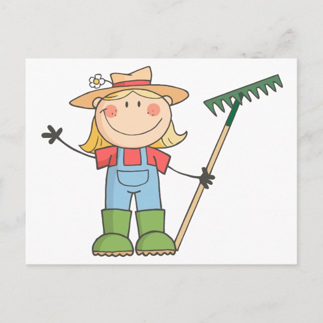  flicka som viftar i Hälsning Vykort (Framsida)