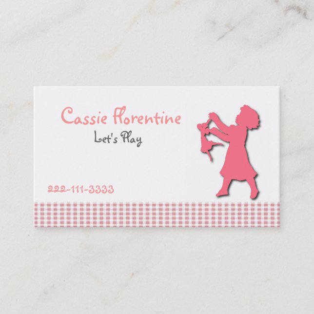 Flicka söta telefonkort (Framsida)