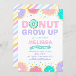 Flicka Sprinkles födelsedagspresent Donut Groda up Inbjudningar