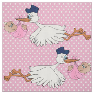 Flicka Stork Design Mönster Tyg