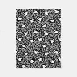 Flicka Svarta och vita Svan Mönster Fleecefilt