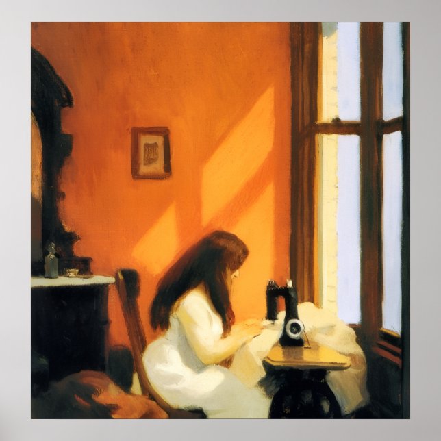 Flicka Sy maskin Edward Hopper Konstnärlig  Poster (Framsidan)