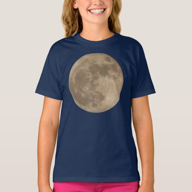 Flicka T-tröja för fullmåne för måneskjorta & T Shirt (Framsida)