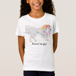 Flicka T-tröja, orig. konst av den stylized hästen Tee