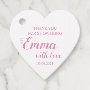 Flicka Tack för att visa babyskor Gåvor Etiketter