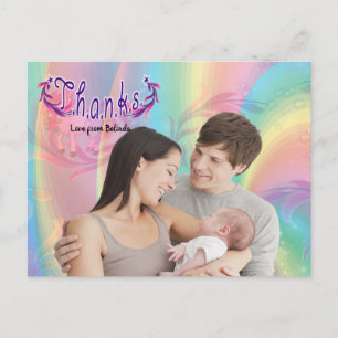 Flicka Tack fotovykort Vykort