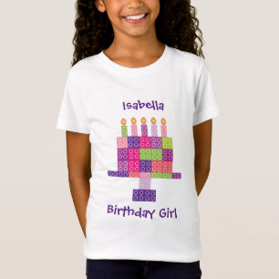 Flicka tårta för födelsedag för kvarter för tee shirt