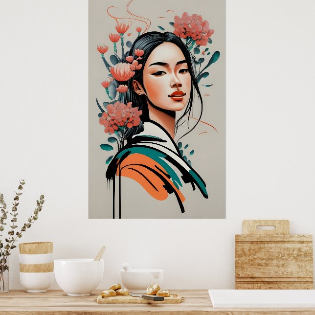 flicka teckning poster (Kök)