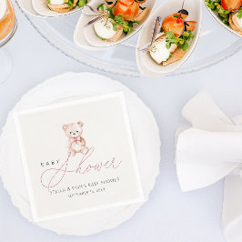 Flicka Teddybjörn Baby Shower-papper Pappersservett