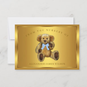 Flicka Teddybjörn Bebis Badrums Tacksamhetskort Tack Kort