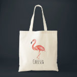 Flicka Tropiskt vattenfärgsbläddring Flamingo Namn Tygkasse<br><div class="desc">Den här vackra tropiska designen har en fantastisk rosa vattenfärgsflamingo och har utrymme att lägga till en flickas namn! perfektens tropiska sommardesign för alla barn och kvinnor,  särskilt söt för en ny mamma att använda som en dykväska.</div>