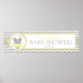 Flicka Tutu Chevron Print Baby Shower Banner Poster
