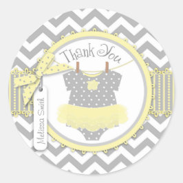 Flicka Tutu Chevron Skriv ut Tack etikett