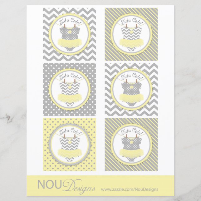 Flicka Tutu Mix Skriv ut stora cupkakor Toppers (Framsida)