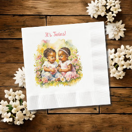 Flicka Twillingar av Färg babydusch Pappersservett