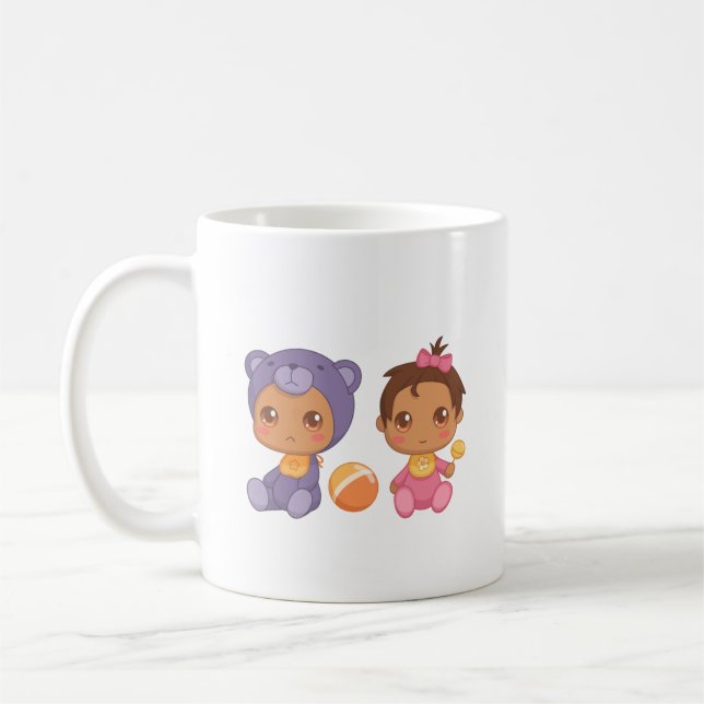 Flicka Twillingars Bear Jumpdress Coffee Mugg (Vänster)