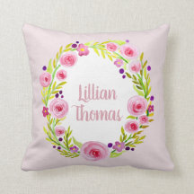 Flicka vattenfärg Flower Wandeand & Namn Nursery