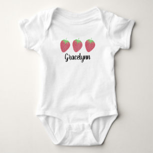 Flicka Watercolor Strawberry Trio T Shirt
