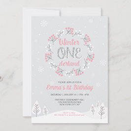 Flicka Winter Onederland 1-årsdag, Första födelsed Inbjudningar