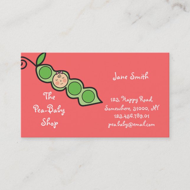 Flickaärtan i en rolig tecknad för pod profilerar visitkort (Framsida)