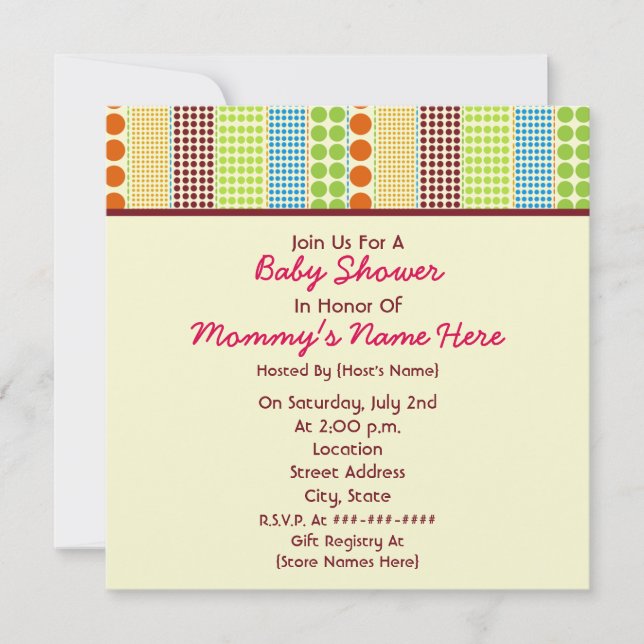 Flickababy shower: Boho pricker den välfyllda Inbjudningar (Framsida)