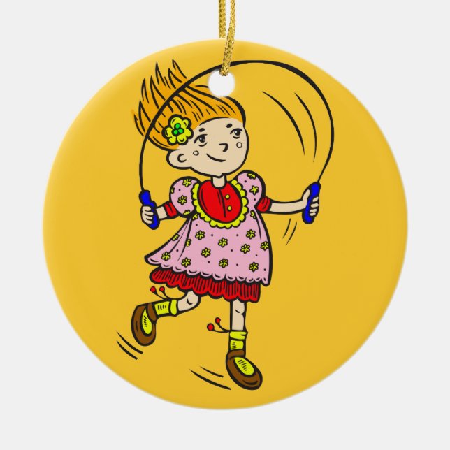 Flickabanhoppningrep Julgransprydnad Keramik (Framsidan)