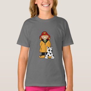 Flickabrandman med Dalmation Tshirts och gåvor