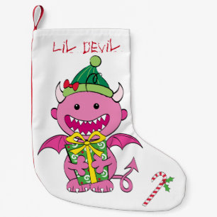 Flickadjävulen med gåva liten julstrumpa