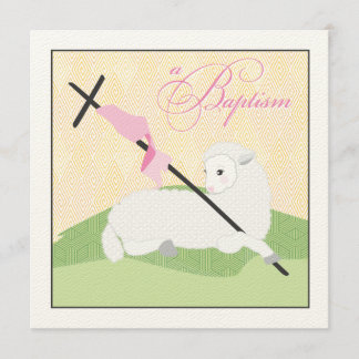 Flickadopinbjudan - Litte Lamb Inbjudningar