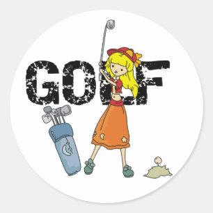 FlickaGolf Runt Klistermärke