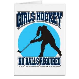 Flickahockey - inga krävda bollar hälsningskort