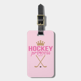 FlickahockeyPrincess Rosa Hockey Hänga lös Märka Bagagebricka