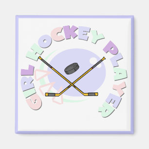 FlickahockeyspelareTshirts och gåvor Magnet