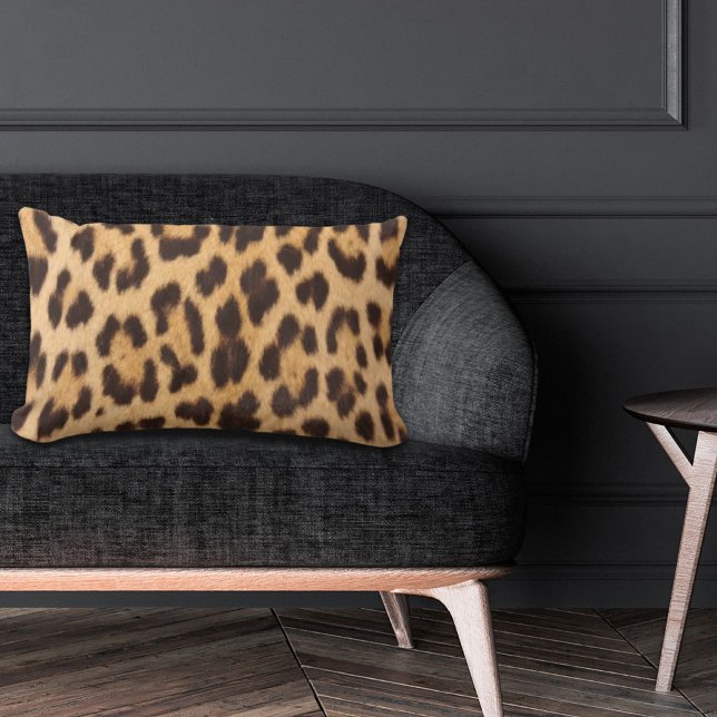 flickaktig chic vild safari mode leopardmönster lumbarkudde (girly chic wild safari fashion leopard print lumbar pillow)