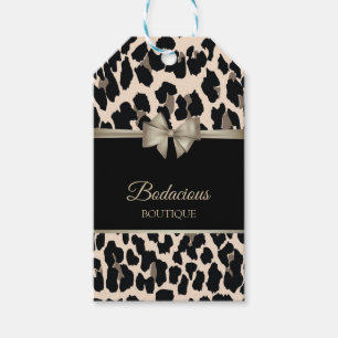 Flickaktig Elegant,Båg,Leopardmönster, Prislappar  Presentetikett