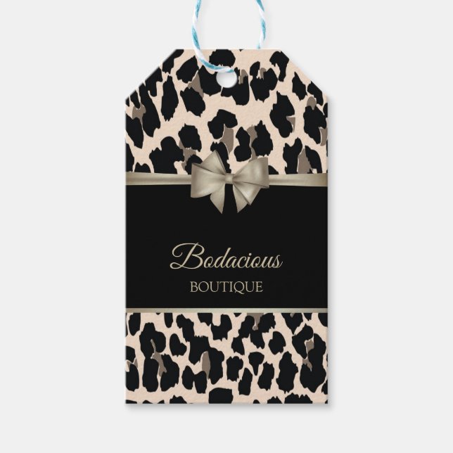 Flickaktig Elegant,Båg,Leopardmönster, Prislappar  Presentetikett (Framsidan)