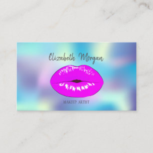 Flickaktig Elegant Modern Holografisk Låpp Makeup Visitkort