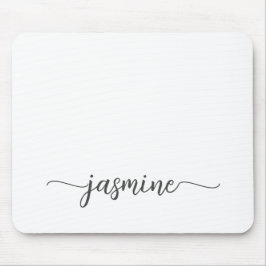Flickaktig Enkel Vit Personlig Monogramnamn Musmatta