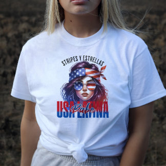 Flickaktig latina USA:s självständighetsdag T Shirt