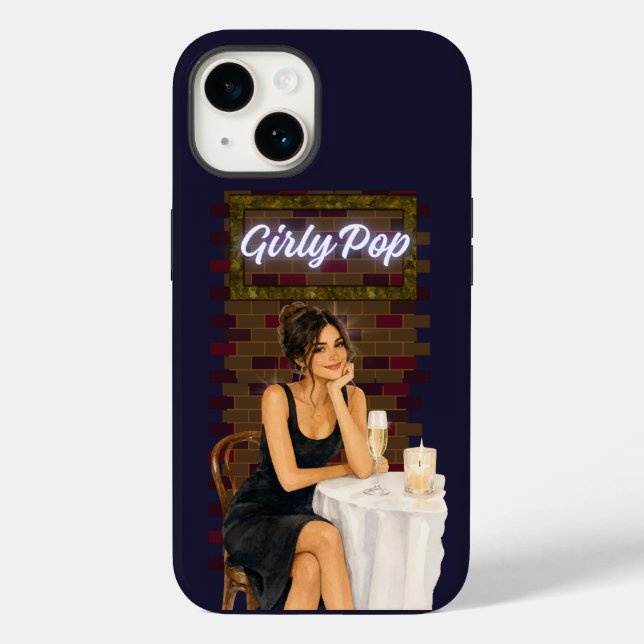 Flickaktig Pop Datum Telefonfodral  (Baksida)