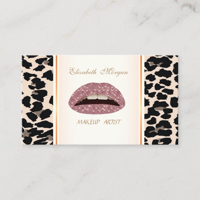 Flickaktig Trendig Modern  Elegant,Leopardmönster  Visitkort (Framsida)